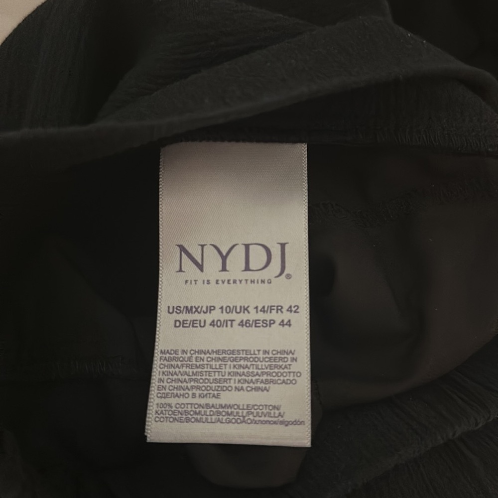 NYDJ Women’s Gauze Wide Leg Pull On Ankle Pants New Black Size 10 - Picture 11 of 12